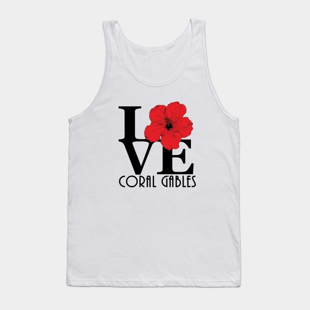 LOVE Coral Gables Red Hibiscus Tank Top by HomeBornLoveFlorida
